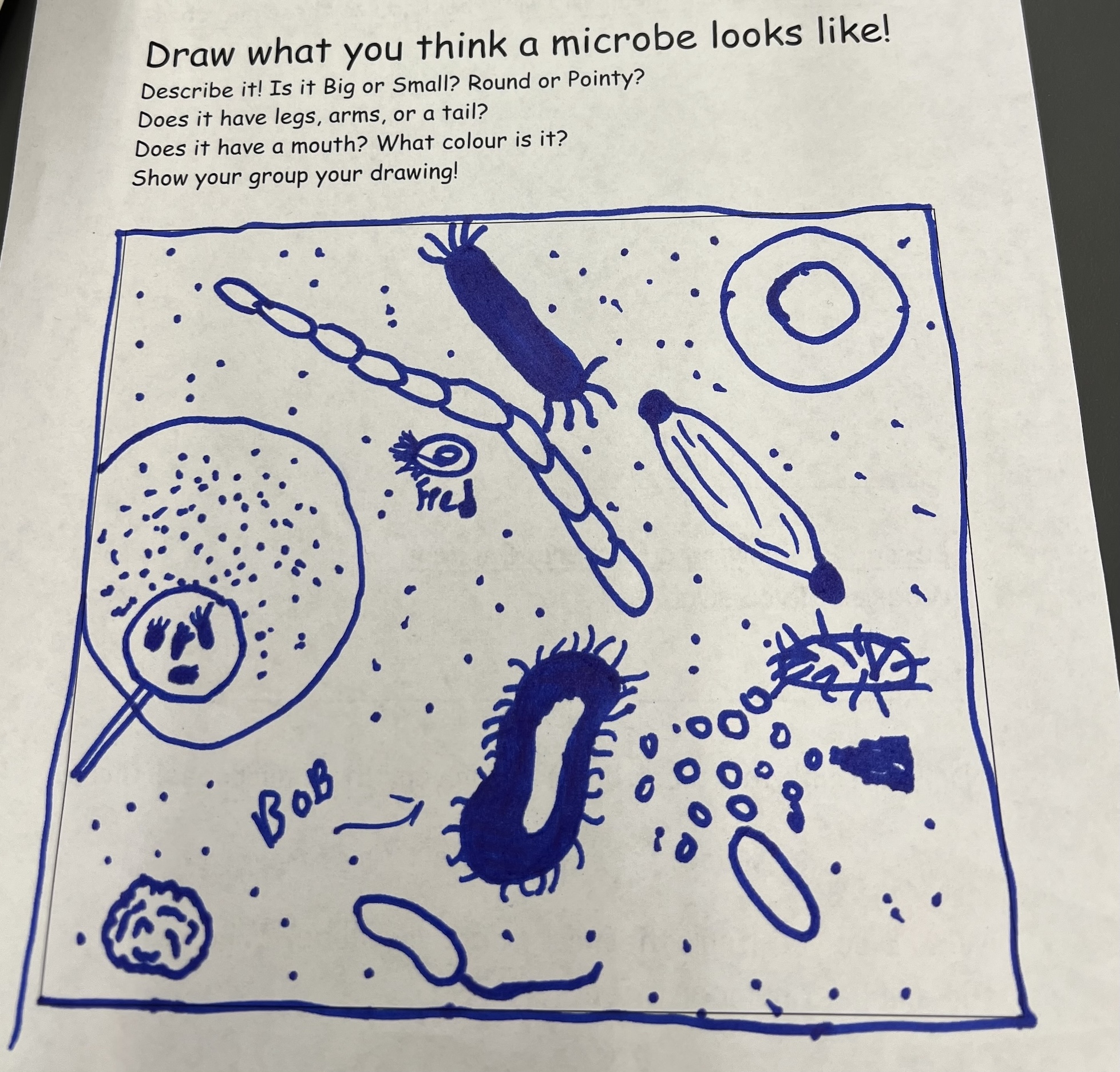 A drawing of microbes