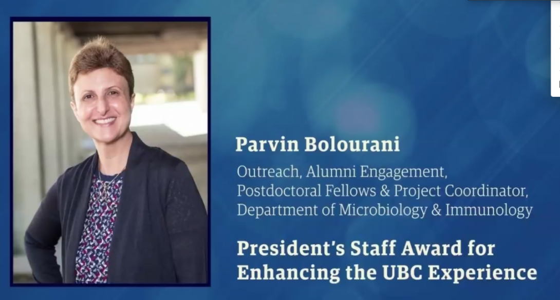 Parvin Bolourani award announcement